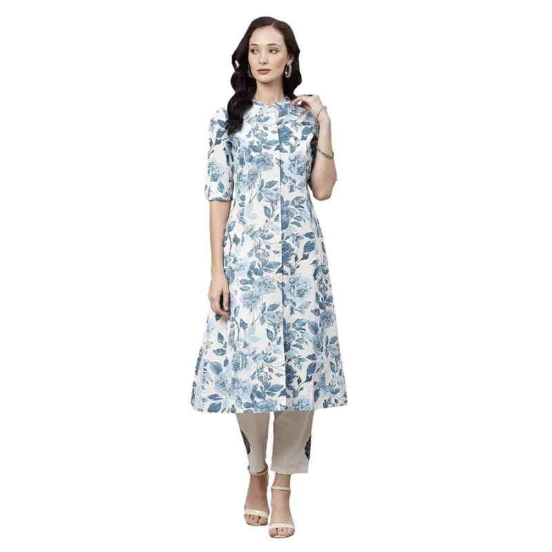 52232958171_ab72efa5dc_o_d-1000x1000-1.webp Generic Women's Cotton Printed Floral Print Kurti (White, Blue, Cotton)