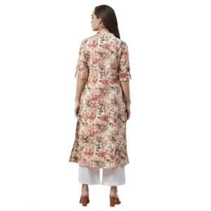 Generic Women's Cotton Printed Floral Print Kurti (Multicolor, Cotton)