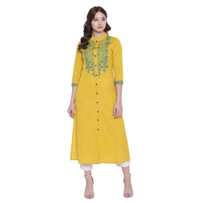 52233210819_86af37a879_o_d-1000x1000-1.webp Generic Women's Khadi Embroidered Kurti (Yellow, Khadi)