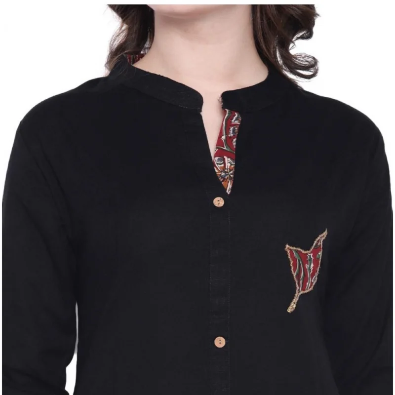 52233459325_a3dbb211be_o_d-1000x1000-1.webp Generic Women's Khadi Printed A Line Kurti (Black, Khadi)