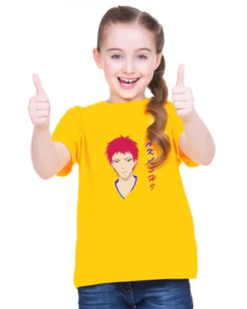 Generic Girls Cotton Akashi Half Sleeve TShirt (Yellow)