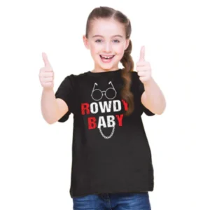 52321616693_899133a0ba_o_d-1000x1000-1.webp Generic Girls Cotton Rowdy Baby Half Sleeve TShirt (Black)