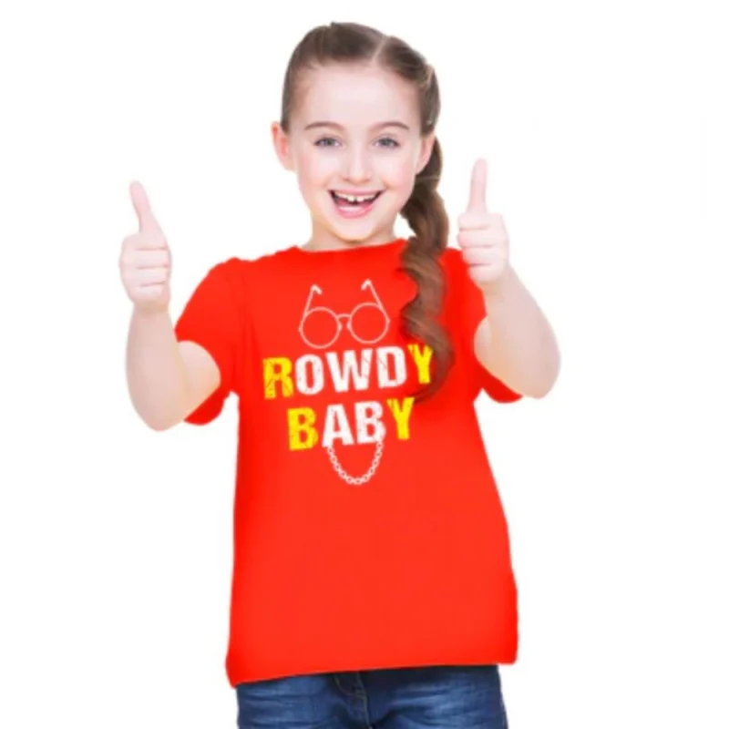 52321727324_6cb9ed8465_o_d-1000x1000-1.webp Generic Girls Cotton Rowdy Baby Half Sleeve TShirt (Red)