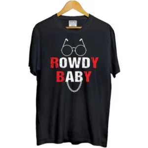 52321727394_b9f95c588e_o_d-1000x1000-1.webp Generic Girls Cotton Rowdy Baby Half Sleeve TShirt (Black)
