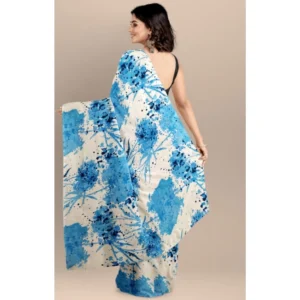 Generic Women's Joya Silk Saree with Blouse (Sky, 5-6 Mtrs)
