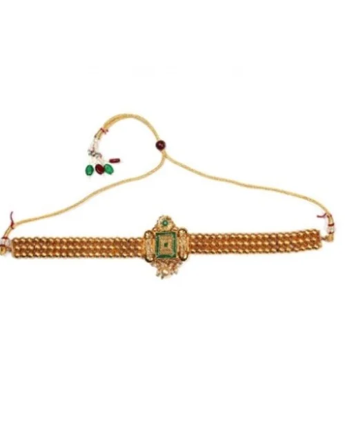 52367615277_8d3abcbb99_o_d-1000x1000-1.webp Generic Women's Elegent And Modern Gold Plated Chowker Set (Green, Free Size)