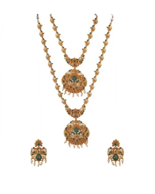 52368556256_42f13f0e6b_o_d-1000x1000-1.webp Generic Women's Elegent And Modern Double Line Temple Jewellery Set (Green, Free Size)