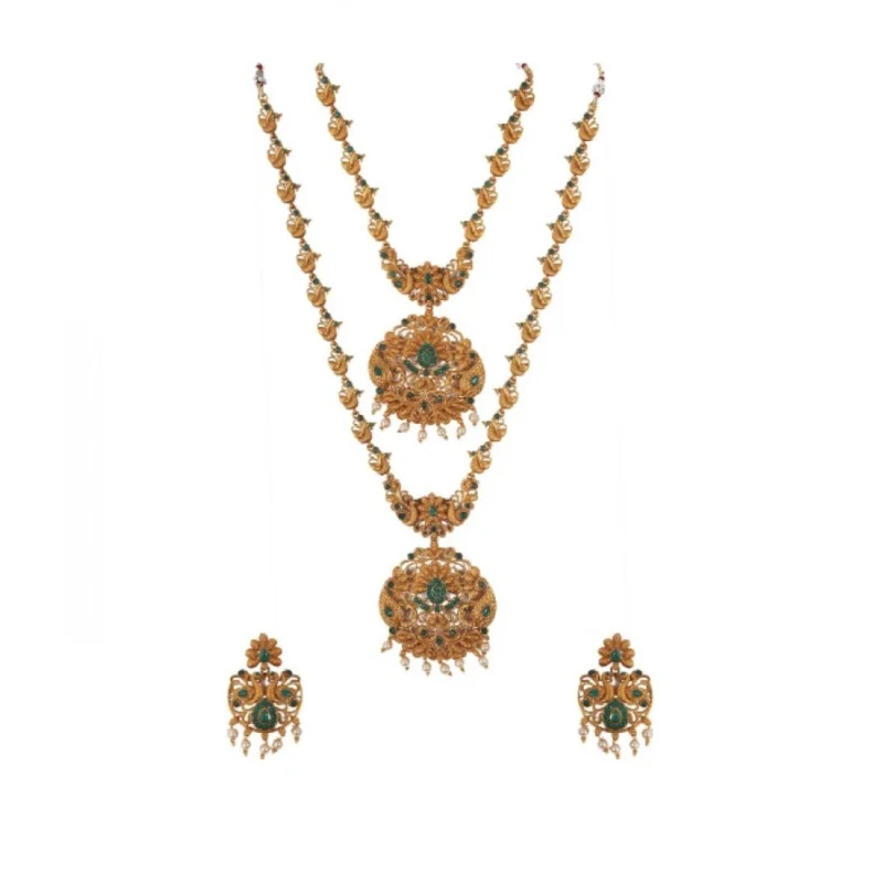 52368556256_42f13f0e6b_o_d-1000x1000-1.webp Generic Women's Elegent And Modern Double Line Temple Jewellery Set (Green, Free Size)