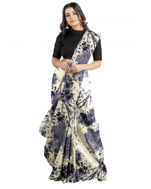 Generic Women's Joya Silk Saree with Blouse (Black, 5-6 Mtrs)