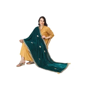 53509238057_1da4fd9fec_o_d-1000x1000-1.webp Generic Women's Velvet Gotta Patti Dupatta (Dark Green, Length: 2.25 to 2.50 Mtr)