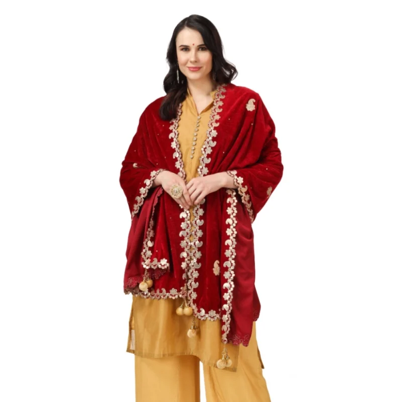 53510128646_23806dd2e8_o_d-1000x1000-1.webp Generic Women's Velvet Gotta Patti Dupatta (Maroon, Length: 2.25 to 2.50 Mtr)