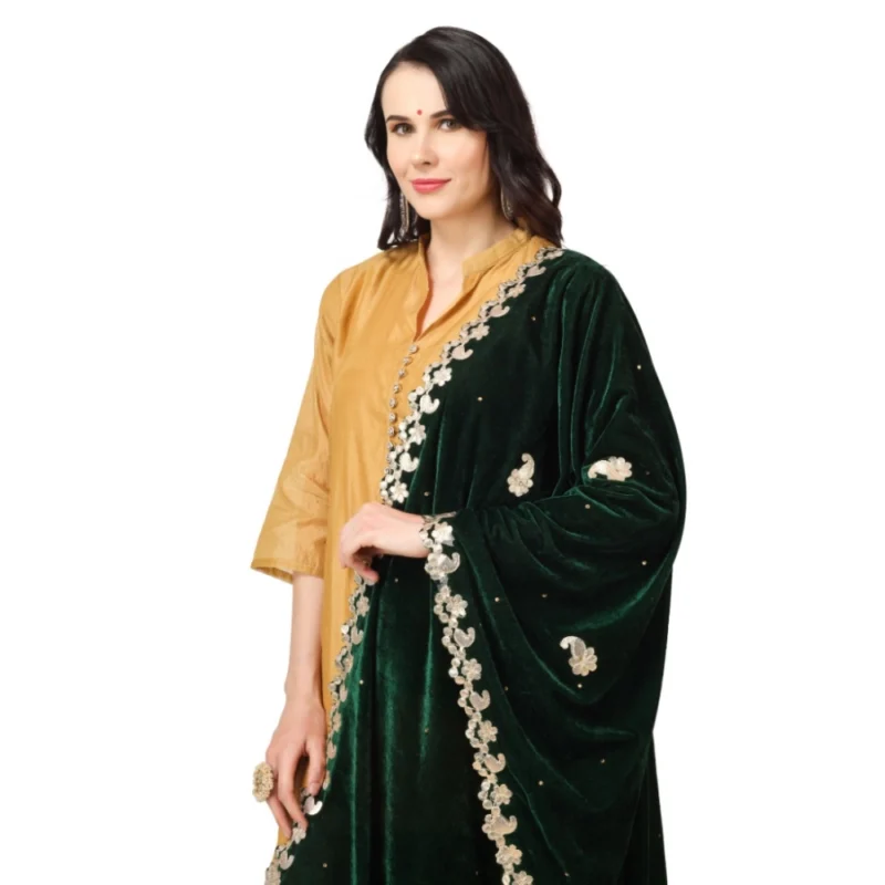 53510131141_5668198870_o_d-1000x1000-1.webp Generic Women's Velvet Gotta Patti Dupatta (Green, Length: 2.25 to 2.50 Mtr)