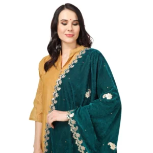 53510296868_5d2cf255df_o_d-1000x1000-1.webp Generic Women's Velvet Gotta Patti Dupatta (Dark Green, Length: 2.25 to 2.50 Mtr)