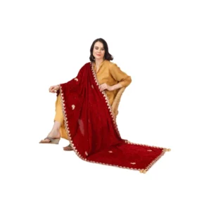 53510296888_0dc0692f48_o_d-1000x1000-1.webp Generic Women's Velvet Gotta Patti Dupatta (Maroon, Length: 2.25 to 2.50 Mtr)