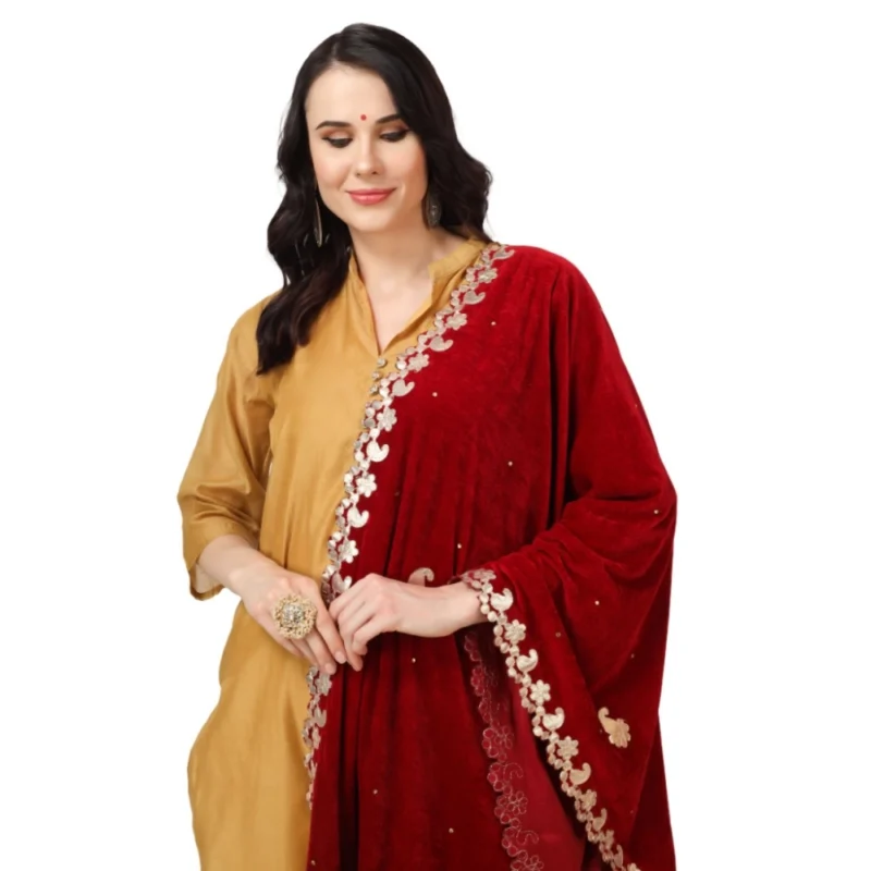 53510296928_e54b95d82f_o_d-1000x1000-1.webp Generic Women's Velvet Gotta Patti Dupatta (Maroon, Length: 2.25 to 2.50 Mtr)