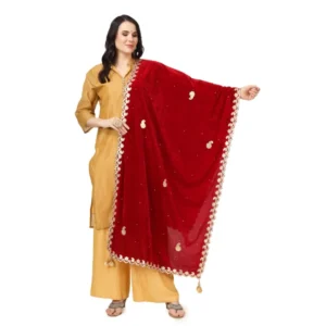 53510296933_7cc1533c2e_o_d-1000x1000-1.webp Generic Women's Velvet Gotta Patti Dupatta (Maroon, Length: 2.25 to 2.50 Mtr)