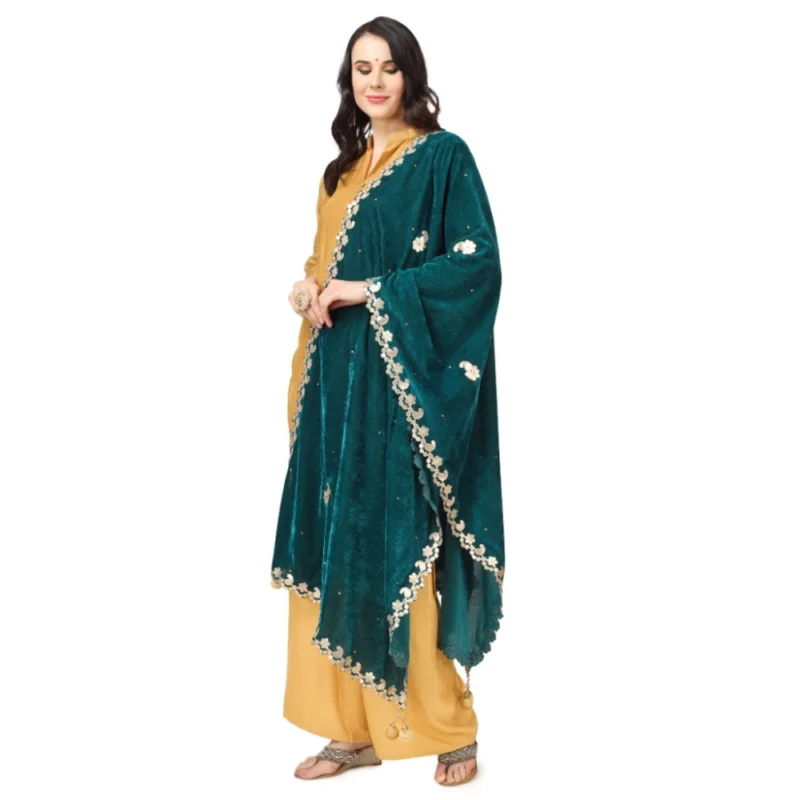 53510559875_b045a60383_o_d-1000x1000-1.webp Generic Women's Velvet Gotta Patti Dupatta (Dark Green, Length: 2.25 to 2.50 Mtr)