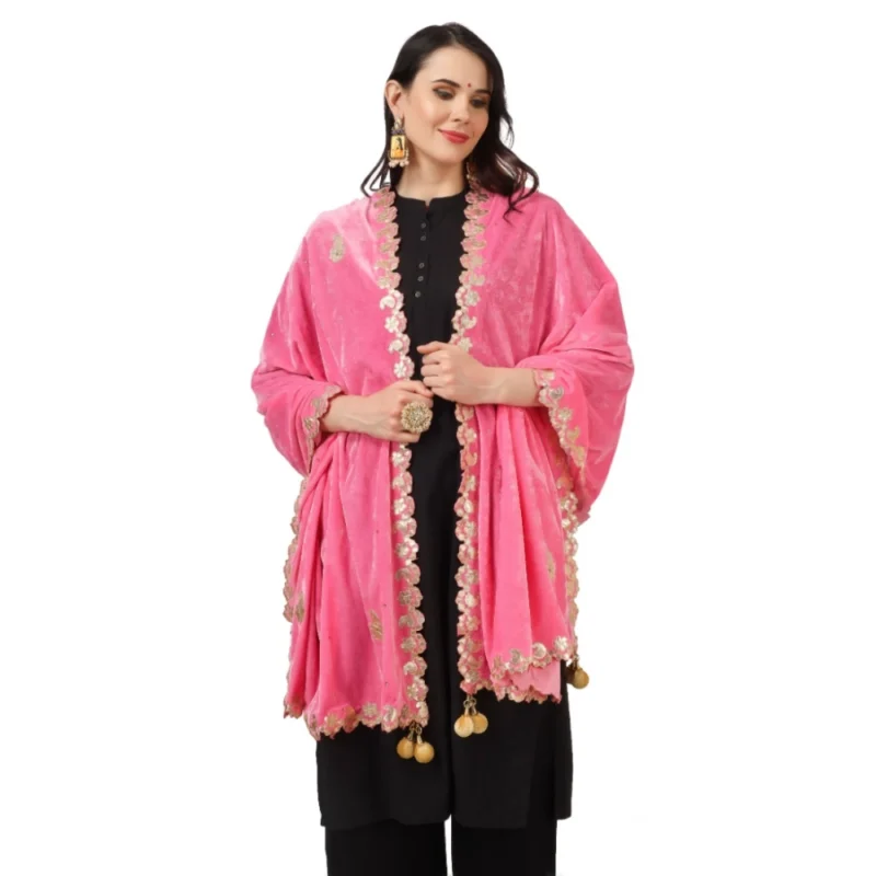 53510559985_be327062eb_o_d-1000x1000-1.webp Generic Women's Velvet Gotta Patti Dupatta (Pink, Length: 2.25 to 2.50 Mtr)