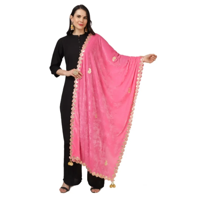 53510560000_5dbab135a1_o_d-1000x1000-1.webp Generic Women's Velvet Gotta Patti Dupatta (Pink, Length: 2.25 to 2.50 Mtr)