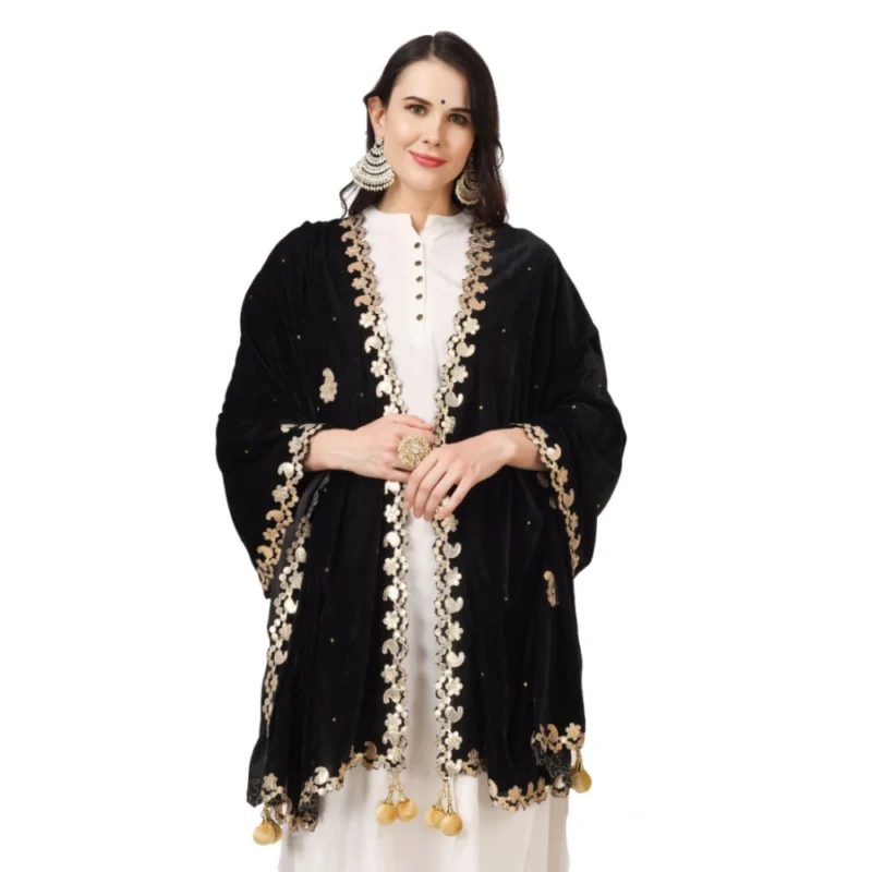 53510562310_12eca2e8bd_o_d-1000x1000-1.webp Generic Women's Velvet Gotta Patti Dupatta (Black, Length: 2.25 to 2.50 Mtr)