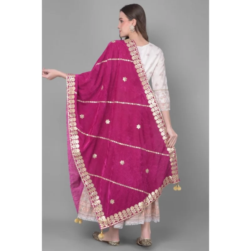 53510568380_a45d20427e_o_d-1000x1000-1.webp Generic Women's Velvet Gotta Patti Dupatta (Purple, Length: 2.25 to 2.50 Mtr)