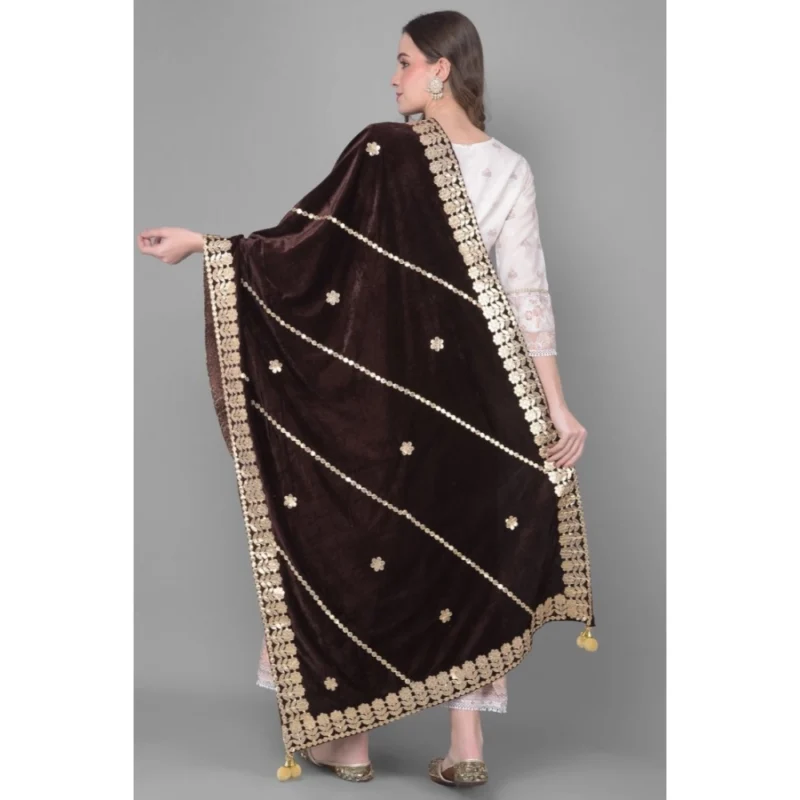 53510569990_3dc02f930c_o_d-1000x1000-1.webp Generic Women's Velvet Gotta Patti Dupatta (Brown, Length: 2.25 to 2.50 Mtr)