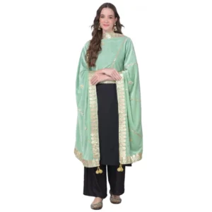 53511129862_1a6e0250ea_o_d-1000x1000-1.webp Generic Women's Velvet Gotta Patti Dupatta (Sea Green, Length: 2.25 to 2.50 Mtr)