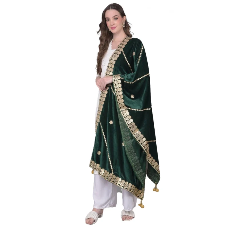 53512340629_3b03c3b29e_o_d-1000x1000-1.webp Generic Women's Velvet Gotta Patti Dupatta (Green, Length: 2.25 to 2.50 Mtr)