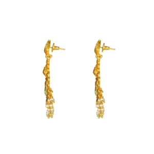 Generic Women's Rose Gold Plated Alloy Kundan Earrings & Mangtikka (Green)