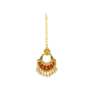 53534130016_91027d3755_o_d-1000x1000-1.webp Generic Women's Rose Gold Plated Alloy Kundan Earrings & Mangtikka (Red & Green)