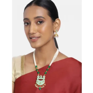 53534144951_ef2c9e46ee_o_d-1000x1000-1.webp Generic Women's Rose Gold Plated Alloy Necklace & Earings Set (Green)