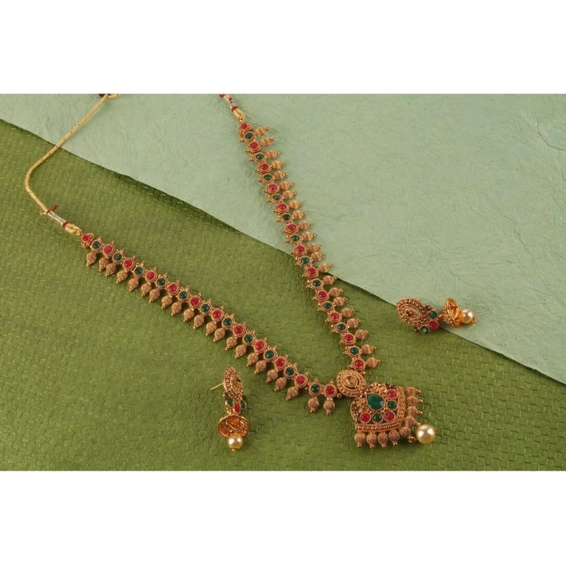 53534144976_5cf0c85623_o_d-1000x1000-1.webp Generic Women's Rose Gold Plated Alloy Necklace & Earings Set (Green & Red)
