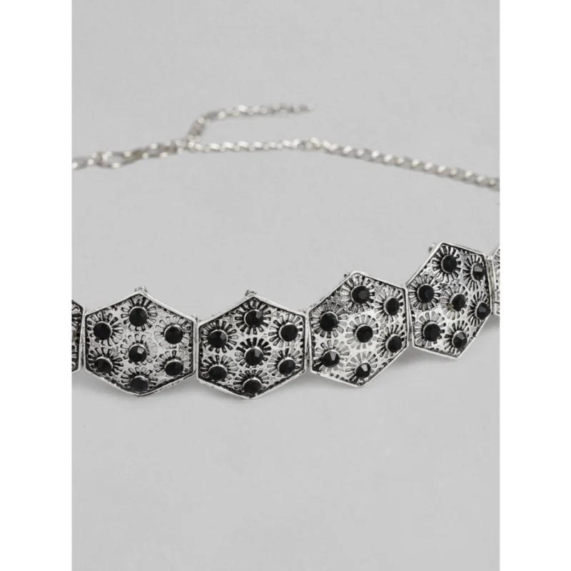 53534320098_67b4ea3d25_o_d-1000x1000-1.webp Generic Women's Rose Gold Plated Alloy Choker (Silver & Black)