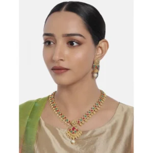 53534323318_22ce16f462_o_d-1000x1000-1.webp Generic Women's Rose Gold Plated Alloy Necklace & Earings Set (Green & Red)