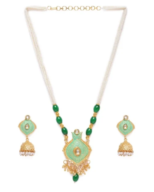 53534459444_a4f7888e1c_o_d-1000x1000-1.webp Generic Women's Rose Gold Plated Alloy Necklace & Earings Set (Green)
