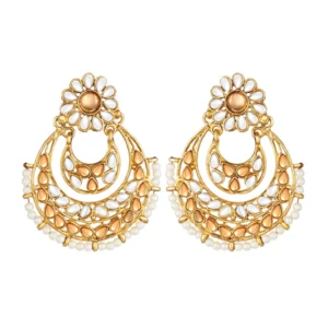 53534544400_0b95b039f0_o_d-1000x1000-1.webp Generic Women's Rose Gold Plated Alloy Kundan Earrings & Mangtikka (White & Gold)