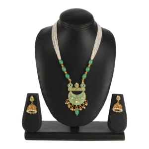 53534561895_0316cdc660_o_d-1000x1000-1.webp Generic Women's Rose Gold Plated Alloy Necklace & Earings Set (Green)