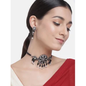 53534564790_b181daa826_o_d-1000x1000-1.webp Generic Women's Rose Gold Plated Alloy Necklace & Earings Set (Black)