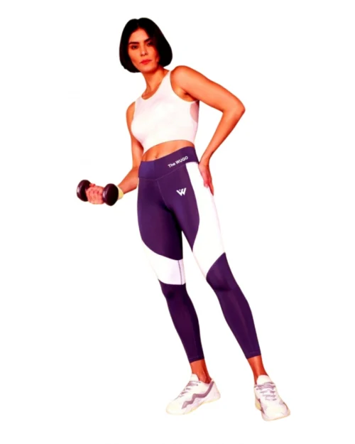 Generic Women's Polyster Solid Sport Leggings (Purple)