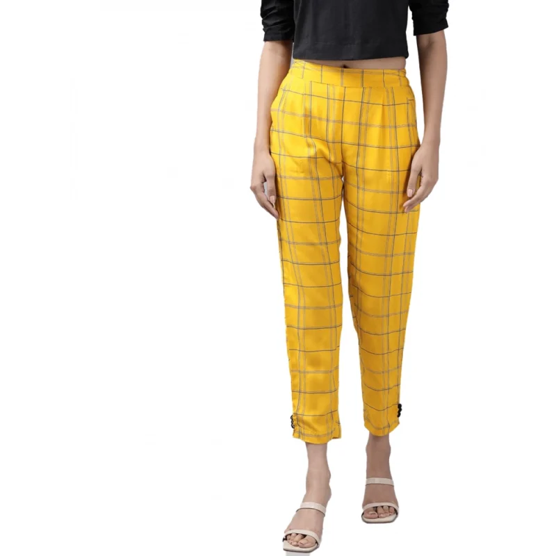 53590617696_0c96868fb0_o_d-1000x1000-1.webp Generic Women's Casual Checked Rayon Trouser Pant (Yellow)
