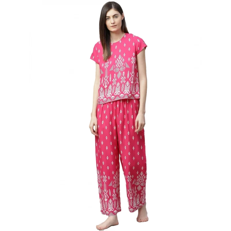 53590617786_d9d9cac6f1_o_d-1000x1000-1.webp Generic Women's Casual Short Sleeve Printed Rayon Pajama Set (Pink)