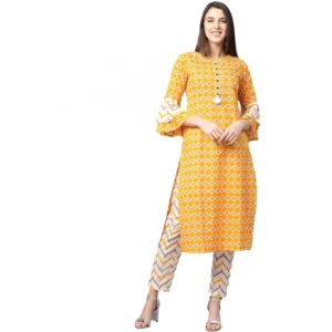 53590617791_15bcb18b7a_o_d-1000x1000-1.webp Generic Women's Casual 3/4 th Sleeve Floral Printed Cotton Kurti Set (Mustard)
