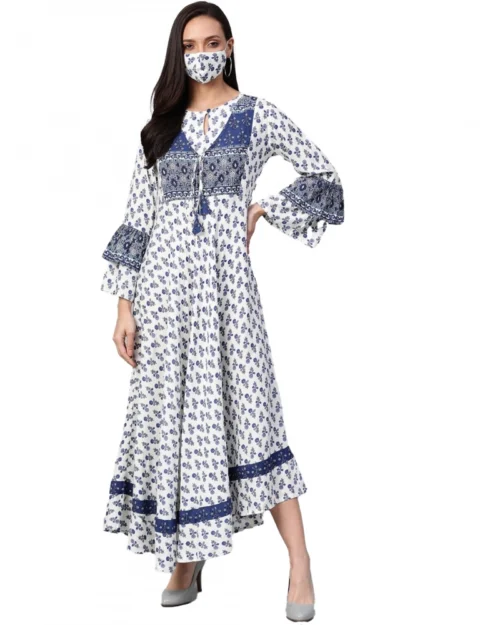 53590617801_fca6fc4639_o_d-1000x1000-1.webp Generic Women's Casual Bell Sleeve Floral Printed Rayon Dress (White & Blue)
