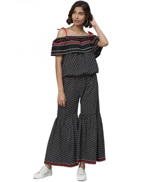 53590822103_e1e555d569_o_d-1000x1000-1.webp Generic Women's Casual shoulder sleeve Geomatrical Printed Cotton Dress (Black)