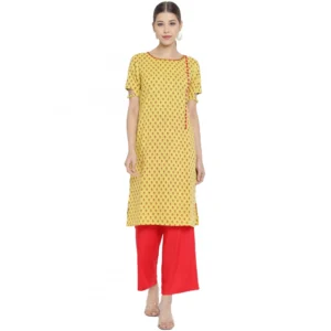 53590822223_7573b98e1c_o_d-1000x1000-1.webp Generic Women's Casual Short Sleeves Floral Printed Cotton & Rayon Kurti Palazzo Set (Yellow & Red)