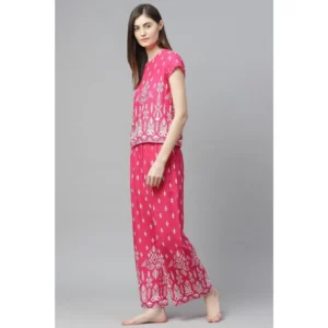 53590924894_8e68dfc384_o_d-1000x1000-1.webp Generic Women's Casual Short Sleeve Printed Rayon Pajama Set (Pink)