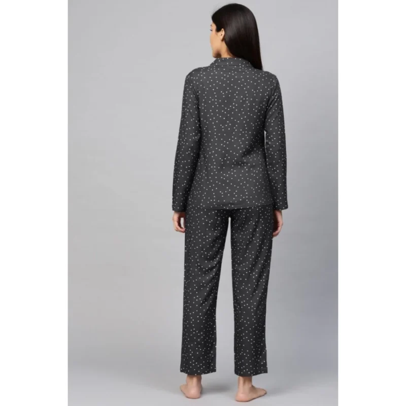 53590924984_4d5149402f_o_d-1000x1000-1.webp Generic Women's Casual Full Sleeves Polka Dot Printed Rayon Shirt With Pyjama Pant Night Suit Set (Grey)