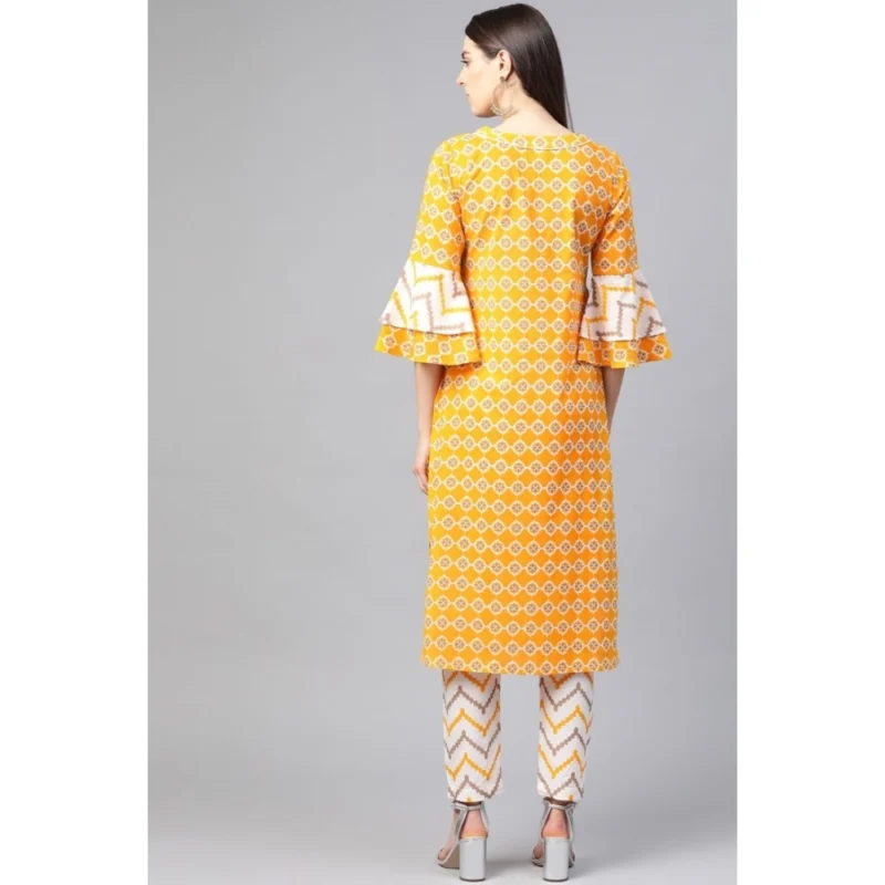 53591051570_8419a2673d_o_d-1000x1000-1.webp Generic Women's Casual 3/4 th Sleeve Floral Printed Cotton Kurti Set (Mustard)