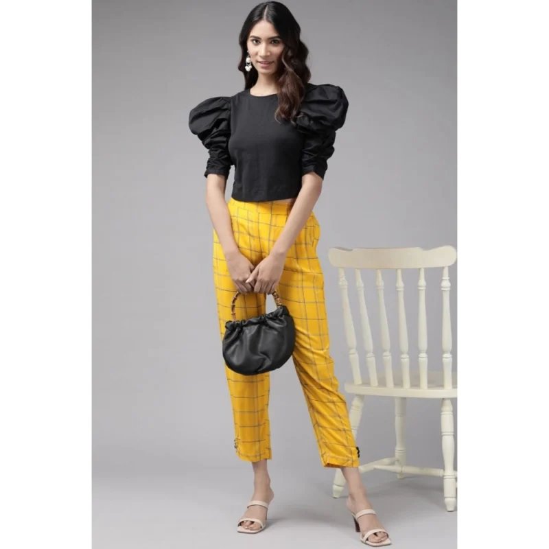 53591053180_8e2c5f1321_o_d-1000x1000-1.webp Generic Women's Casual Checked Rayon Trouser Pant (Yellow)
