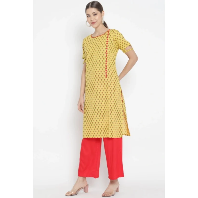 53591053350_f50223bb76_o_d-1000x1000-1.webp Generic Women's Casual Short Sleeves Floral Printed Cotton & Rayon Kurti Palazzo Set (Yellow & Red)